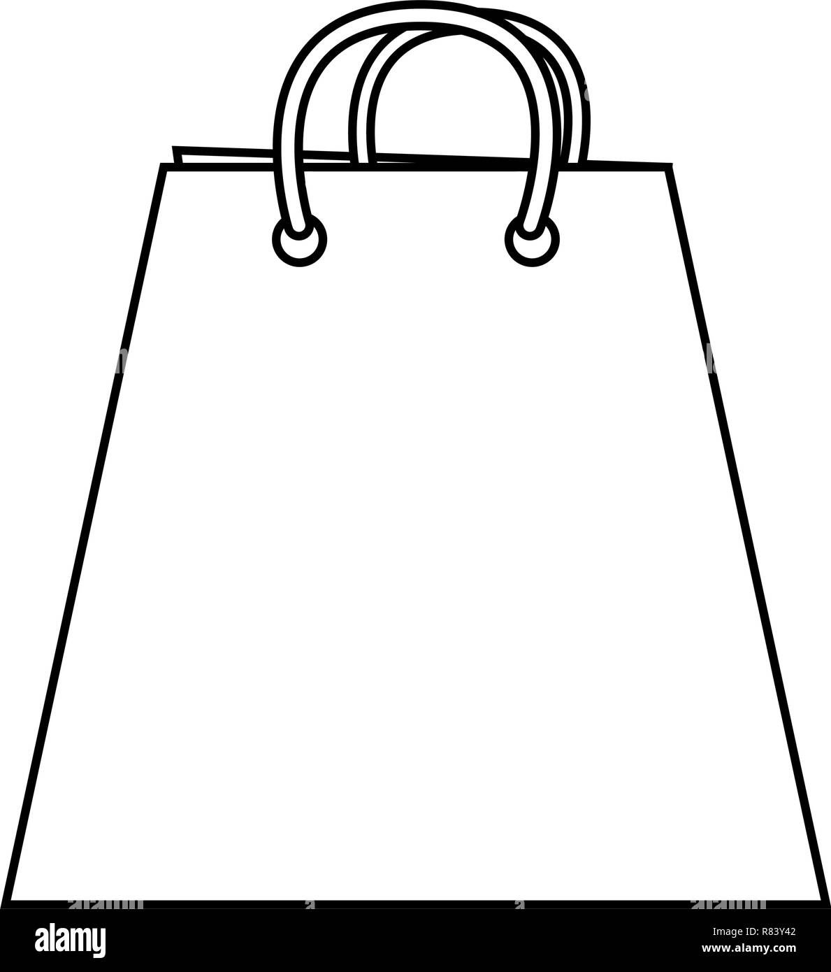 shopping bag on white background vector illustration outline Stock Vector Image & Art Alamy