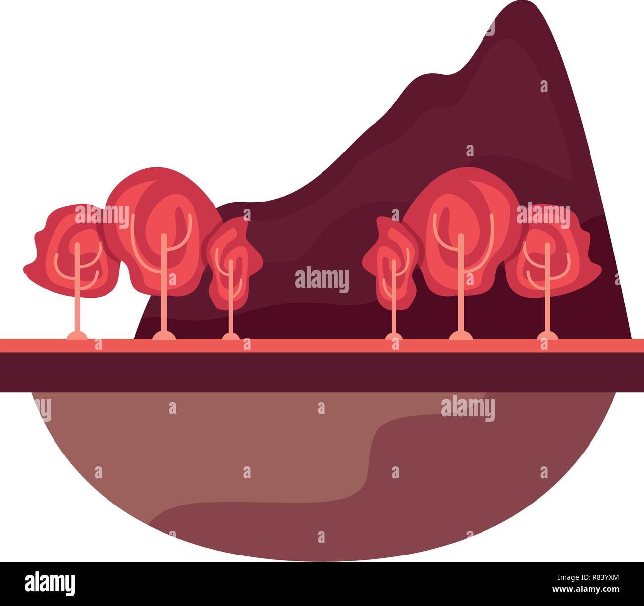 trees mountain nature forest landscape vector illustration Stock Vector ...