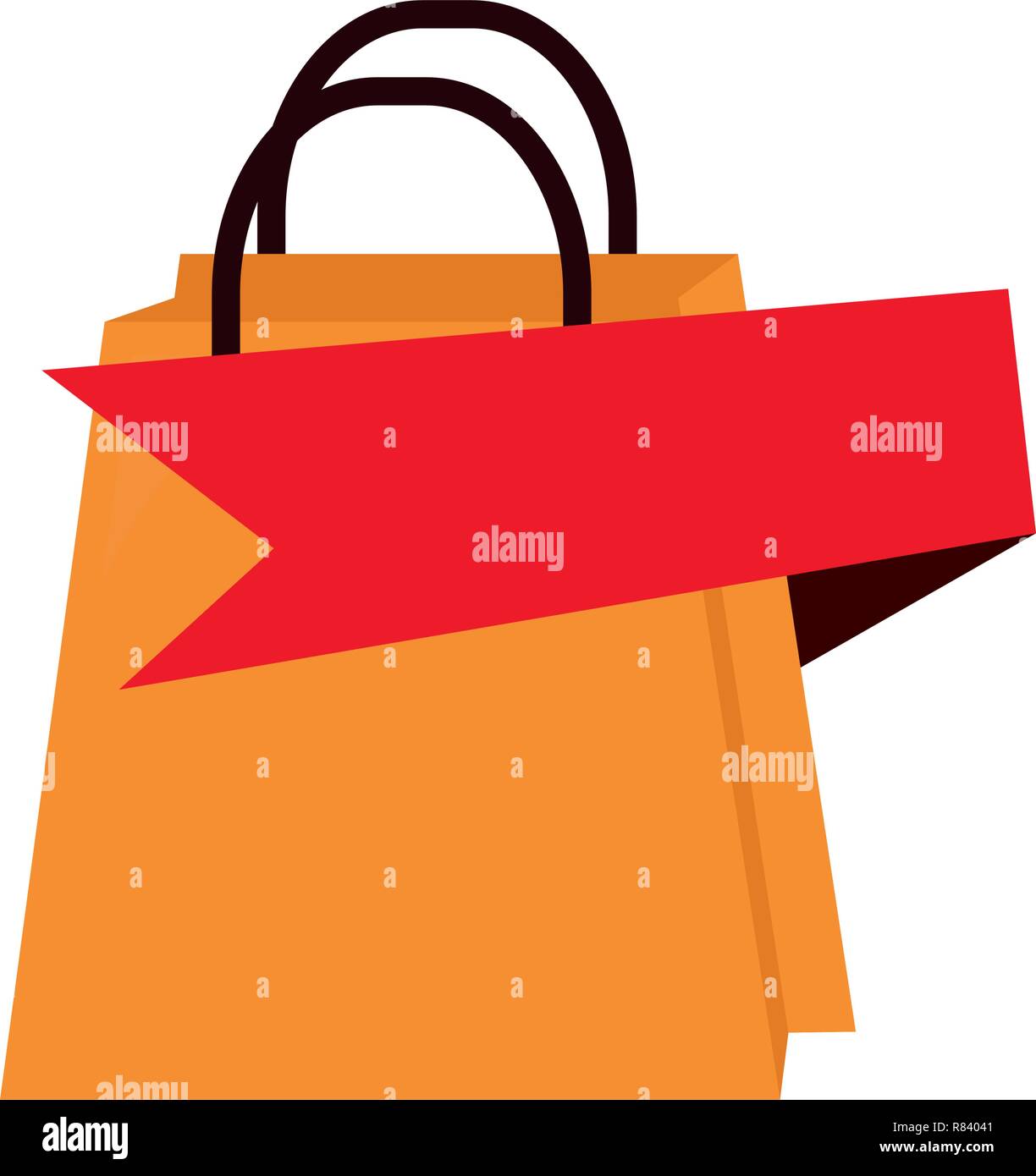 online shopping bag ribbon offer vector illustration Stock Vector Image