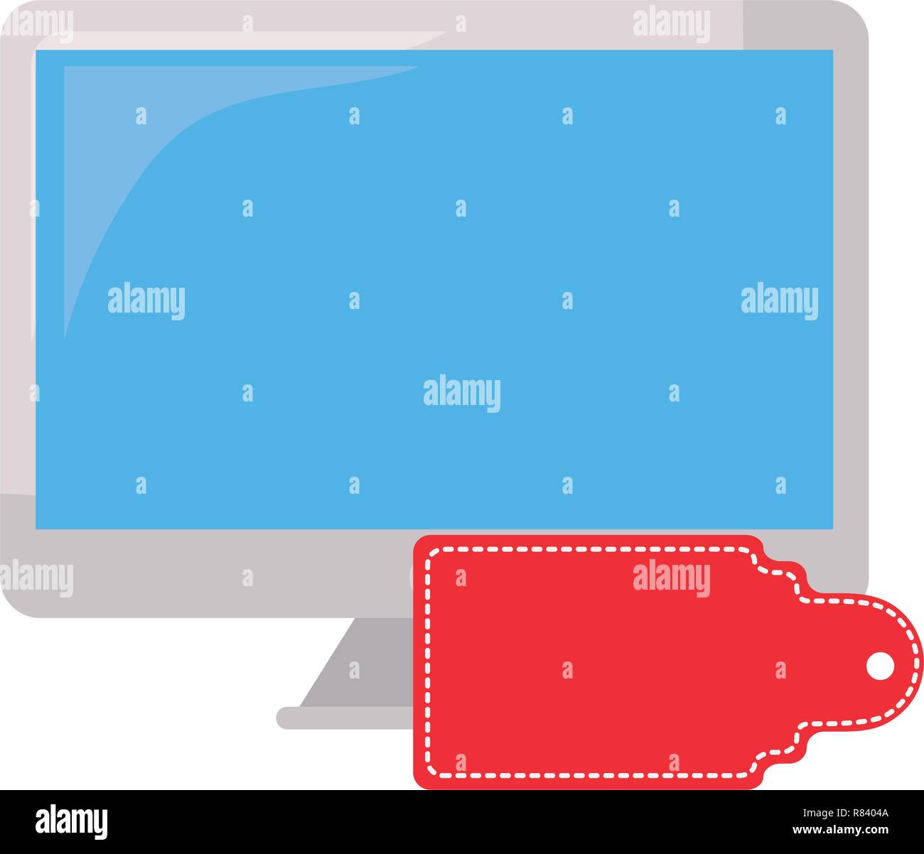 online shopping computer tag price store vector illustration Stock ...