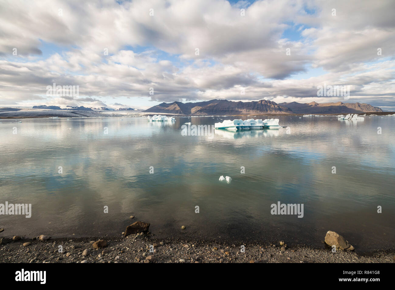 Summer panorama on glacial lake hi-res stock photography and images - Alamy