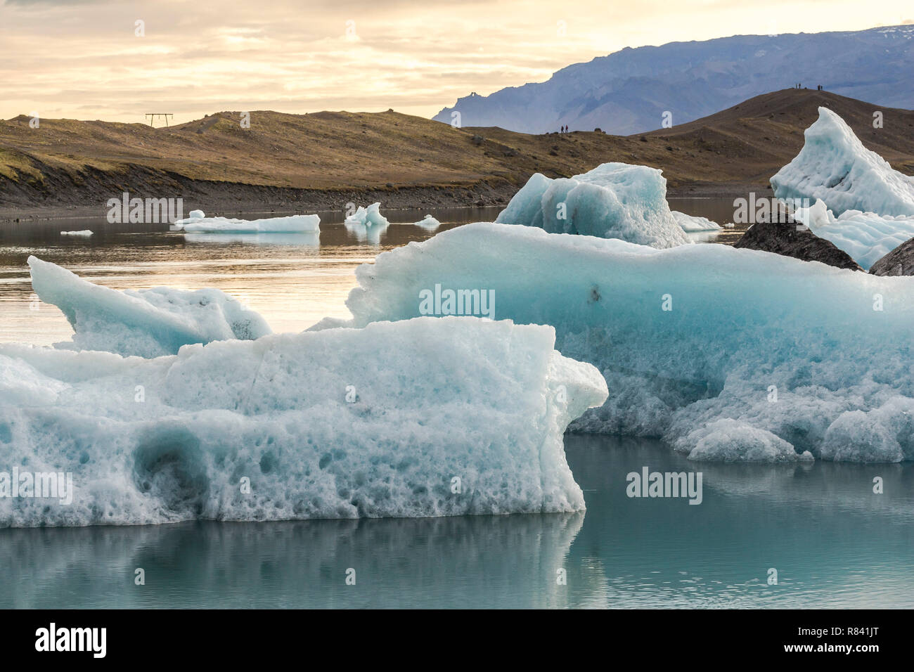 View on eisberg in glacier lagoon of Jokulsarlon Stock Photo