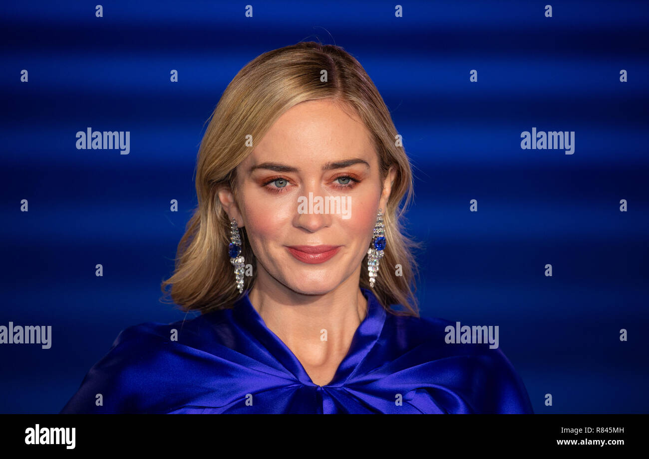 Actress, Emily Blunt, at the Film premier of 'Mary Poppins Returns' where she plays Mary Poppins Stock Photo