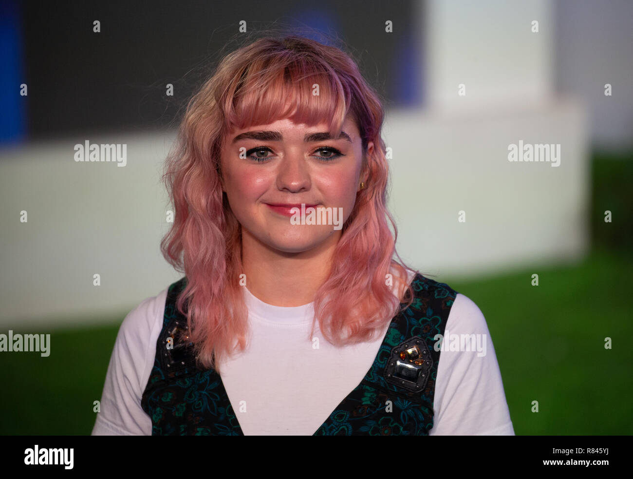 Maisie Williams, actress, best known as Arya Stark in Game of Thrones, arrives for the Premiere of 'Mary Poppins Returns' Stock Photo