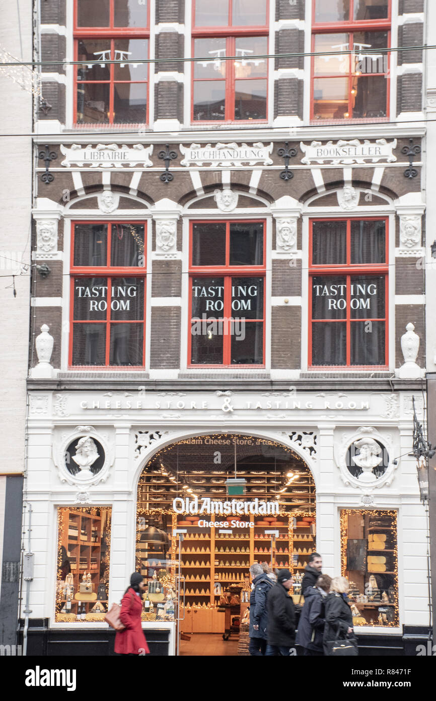 Amsterdam Netherlands -7 December 2018: Large Cheese shop central Amsterdam Stock Photo