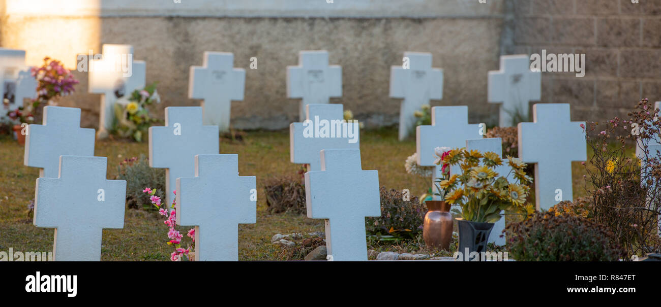 Marble crosses at the cemetery Stock Photo - Alamy