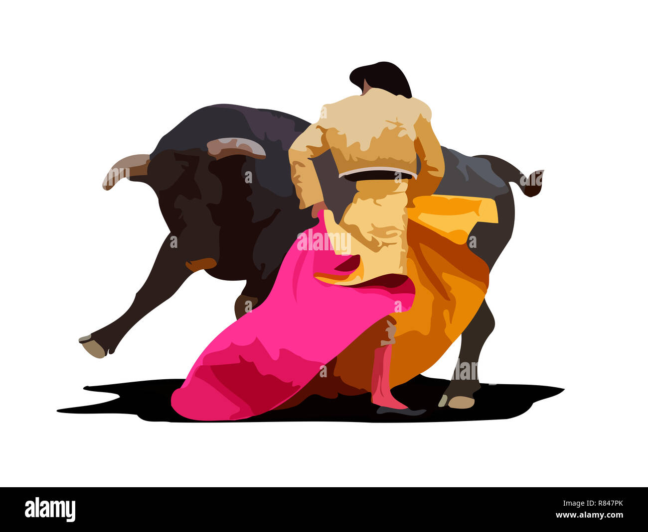 bullring spanish bullfighting person animal culture show illustration Stock Photo