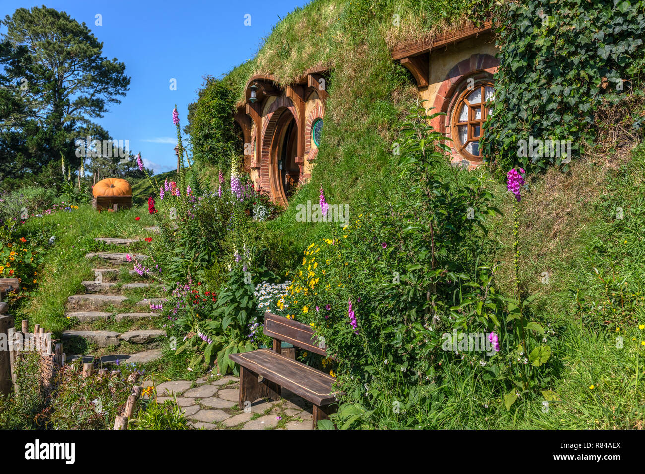 Hobbiton, Movie Set, Waikato, Matamata, New Zealand Stock Photo