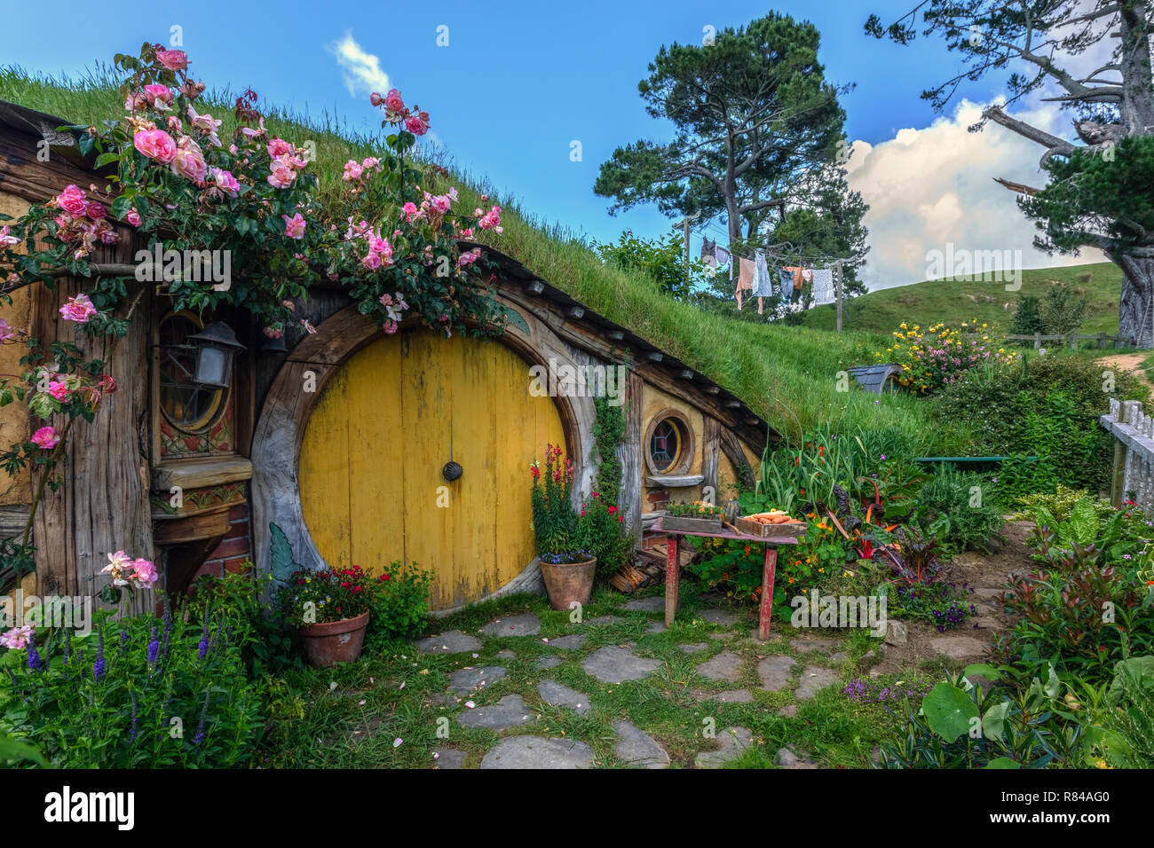 Hobbiton, Movie Set, Waikato, Matamata, New Zealand Stock Photo