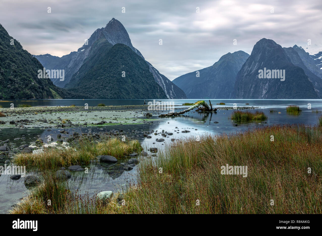 Milford Sound, South Island, Fiordland, New Zealand Stock Photo