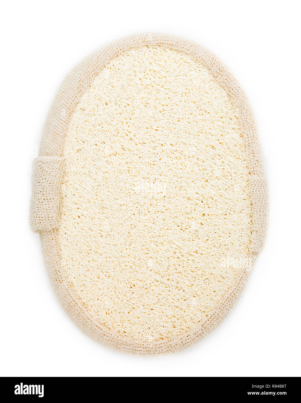 Exfoliating loofah bath sponge on white background Stock Photo Alamy