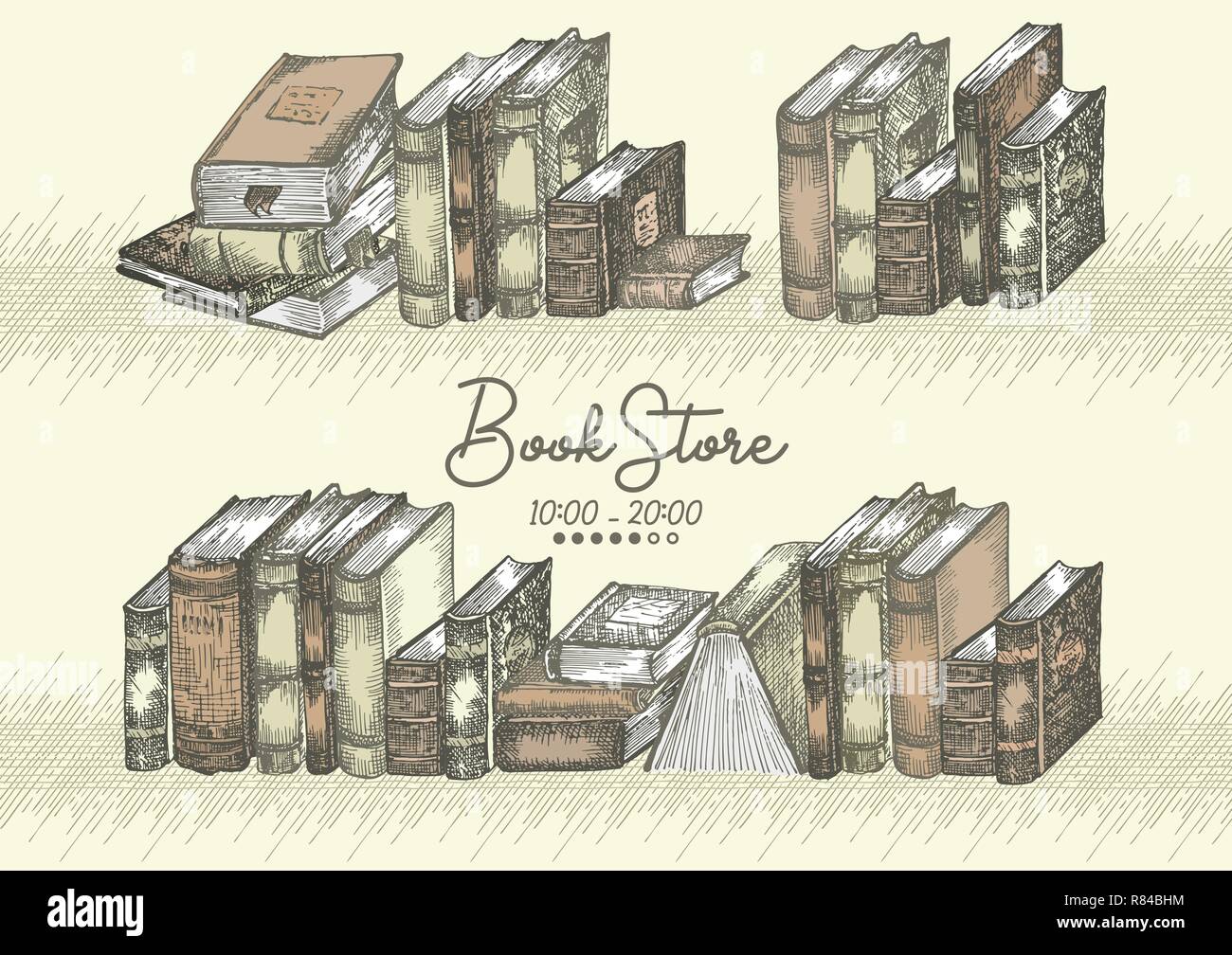 Announcing poster with hand drawing sketch books. Concept vintage