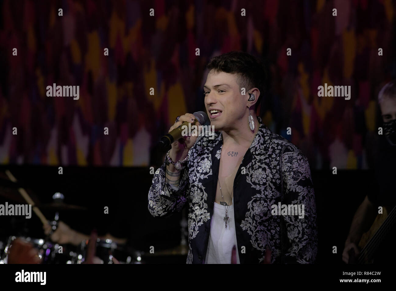 Napoli, Italy. 19th Mar, 2017. Irama is an Italian songwriter, who took part in Amici, performs live at Duel Beat in Napoli with "Giovani per sempre tour". Credit: Francesco Cigliano/Pacific Press/Alamy Live News Stock Photo