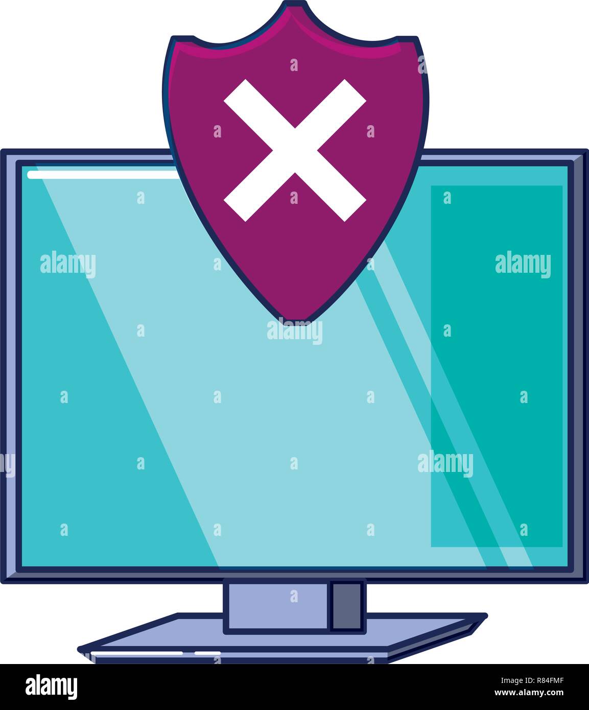 Computer Shield Display Computer display shield padlock hi-res stock photography and images - Alamy
