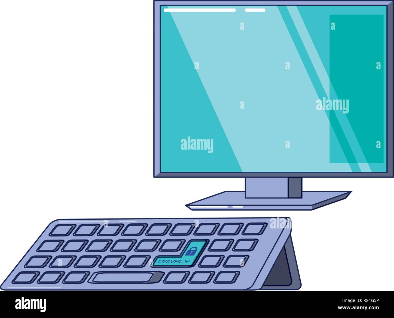 desktop computer isolated icon vector illustration design Stock Vector ...
