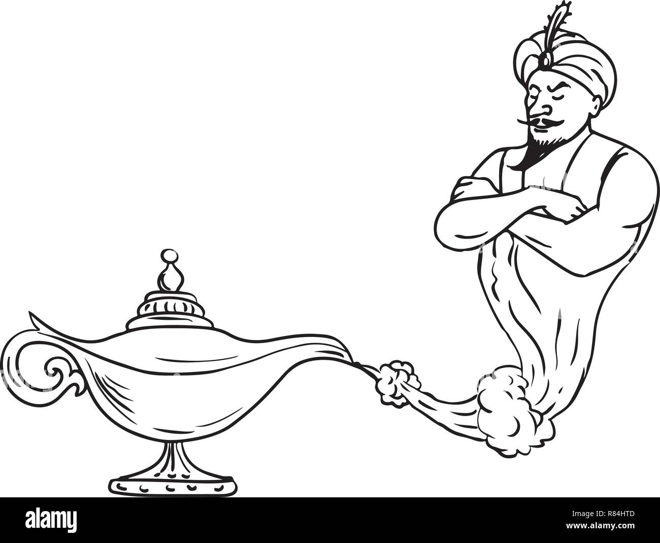 Genie coming out magic lamp hi-res stock photography and images - Alamy