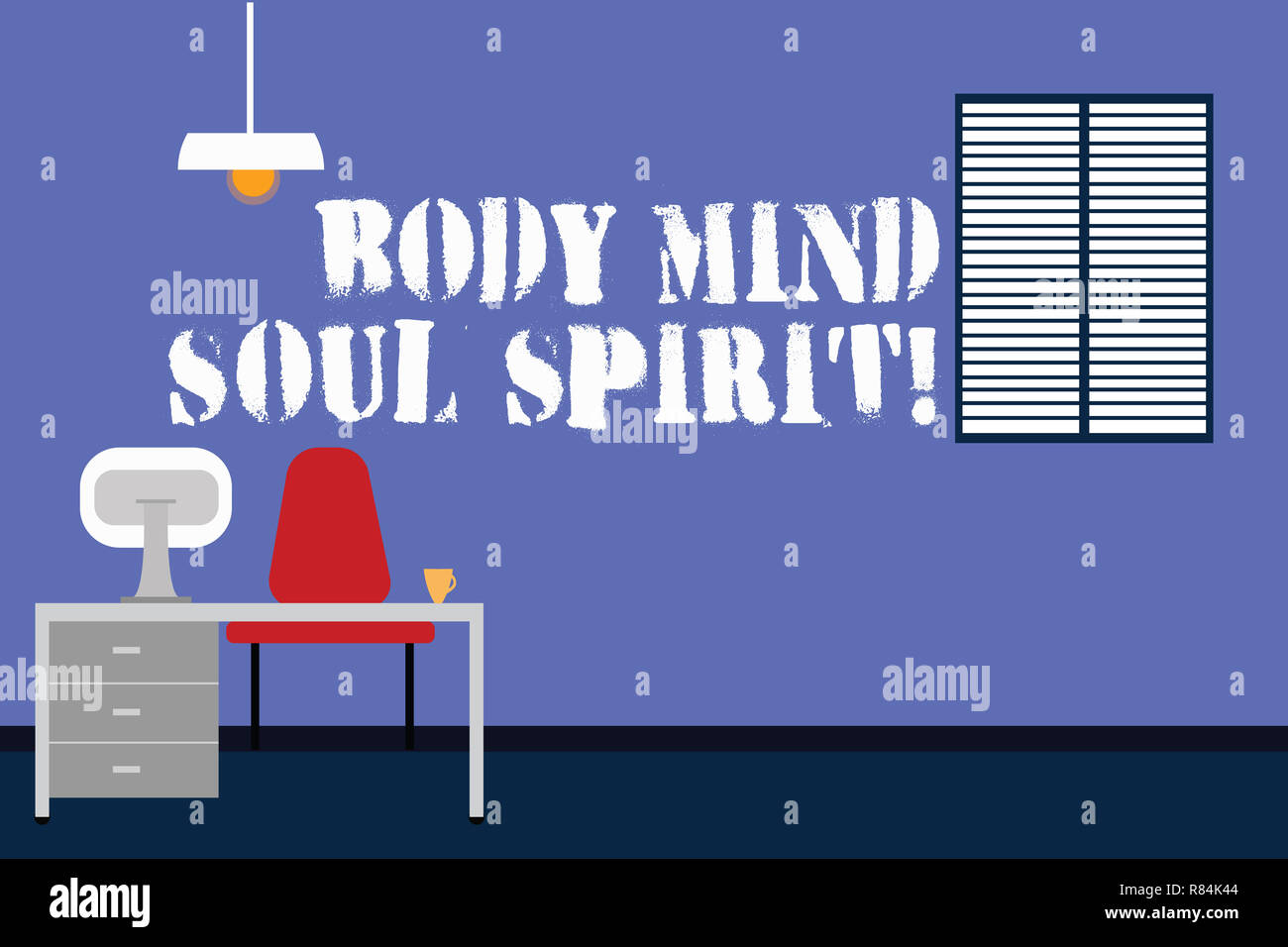 Handwriting Text Writing Body Mind Soul Spirit Concept Meaning Healthy Lifestyle Emotional Balance Spiritual Feelings Work Space Minimalist Interior Stock Photo Alamy