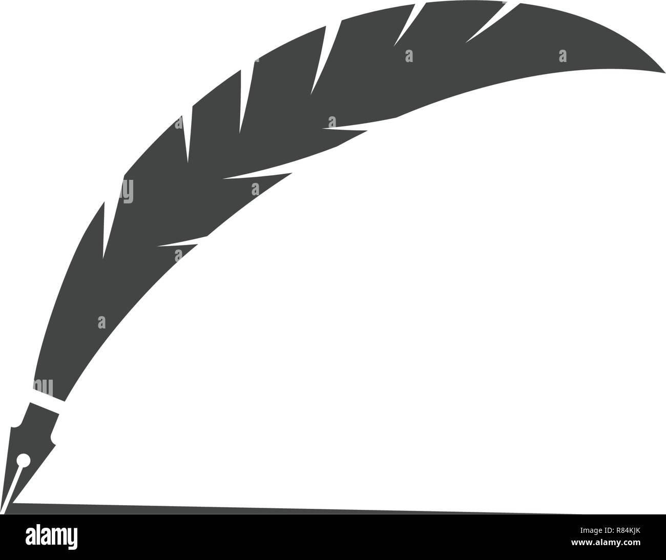 Feather Pen Logo Vector Template Stock Vector by ©muryono 417122288