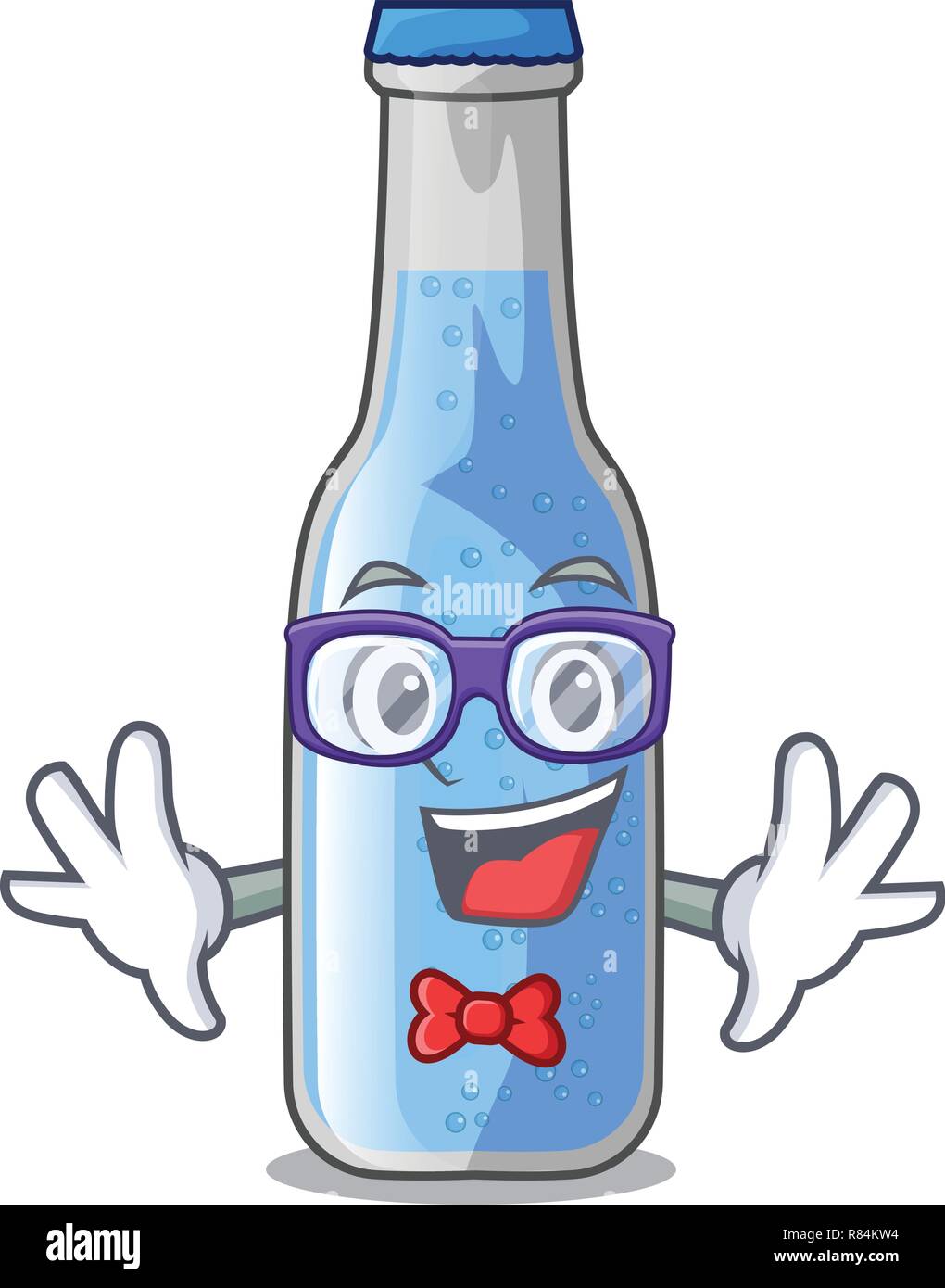 Geek Soda Water Bottle Near Cartoon Table Stock Vector Image Art Alamy