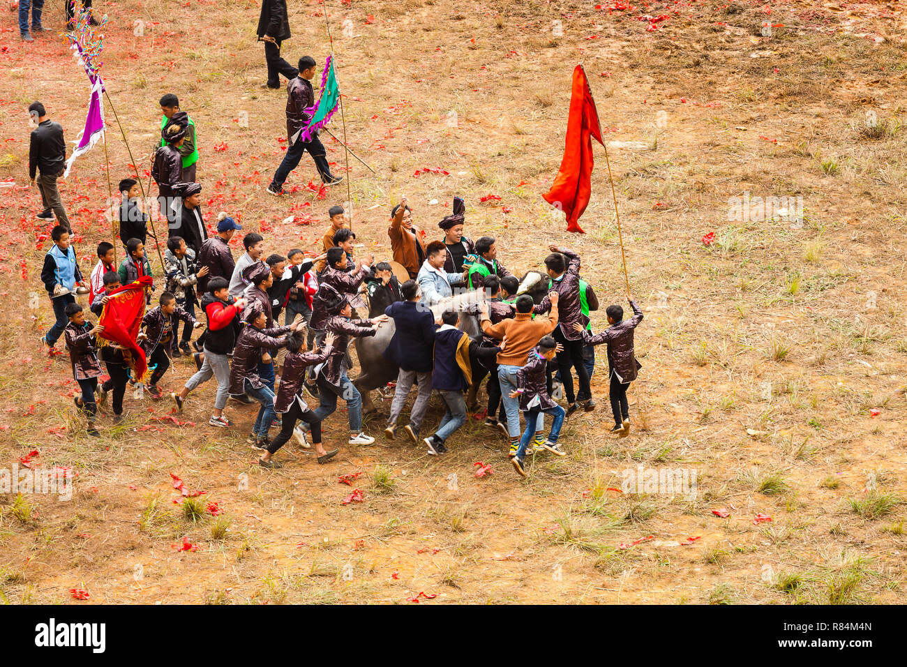 Water buffalo fighting festival in Heko village Guizhou province China