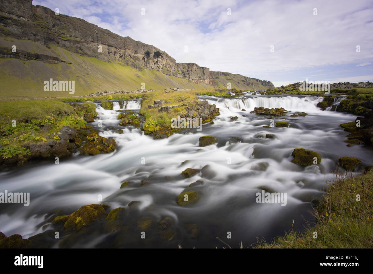 Flowing River in Iceland Stock Photo