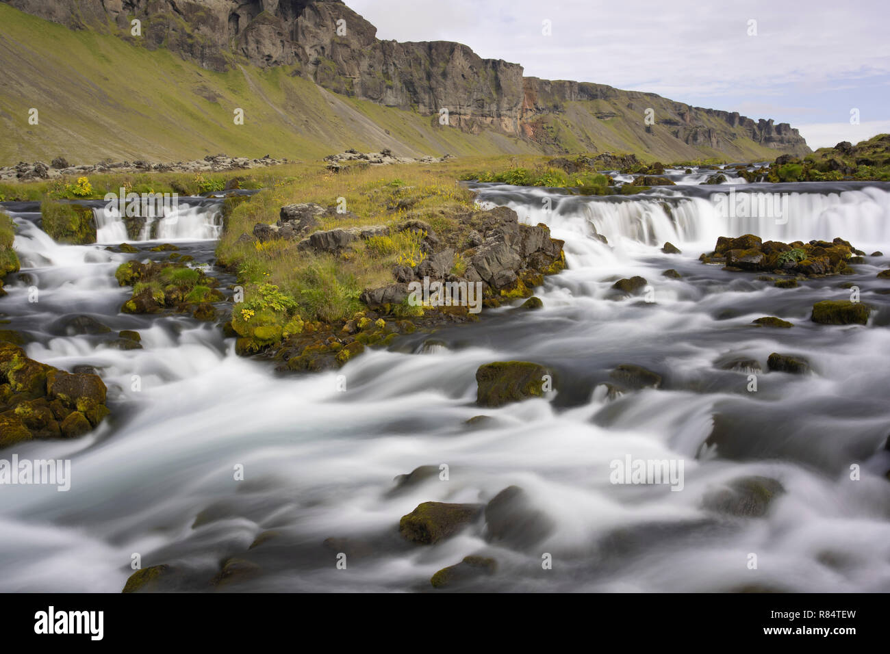 Flowing River in Iceland Stock Photo