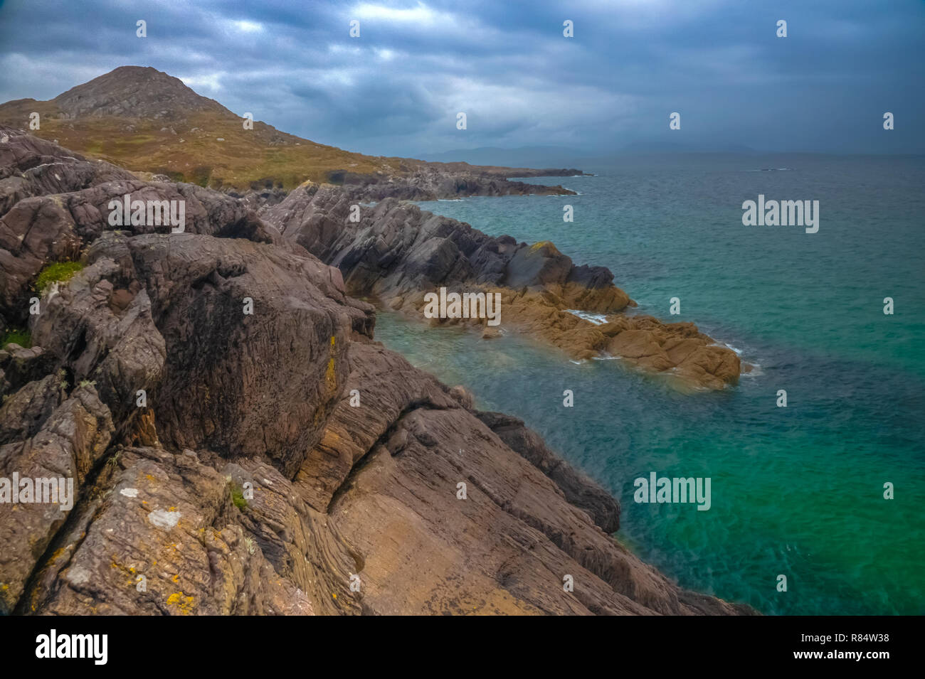 Rocky remote beaches near Castlecove, Ring of Kerry, County Kerry