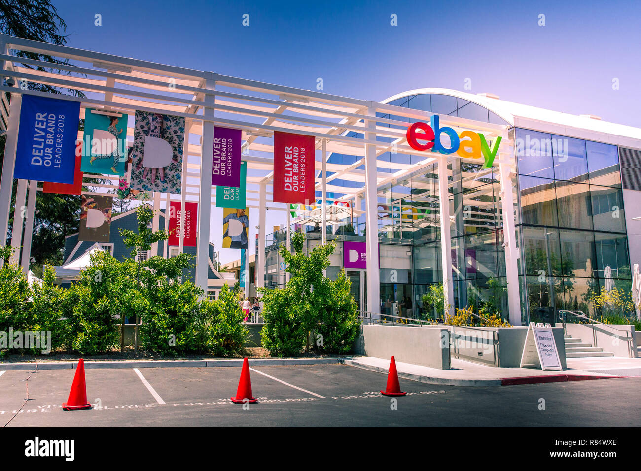 San Jose California Usa May 21 2018 Ebays Headquarters Campus Welcome Center Named Main Street Ebay Inc Is A Global E Commerce Leader R84WXE 