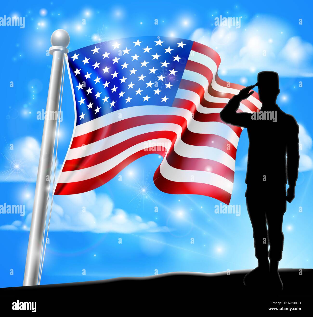 Salute flag hi-res stock photography and images - Alamy