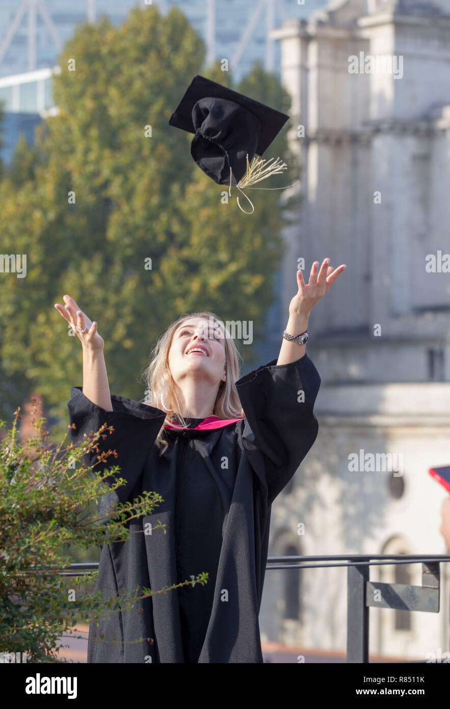 International students celebrating graduation Stock Photo