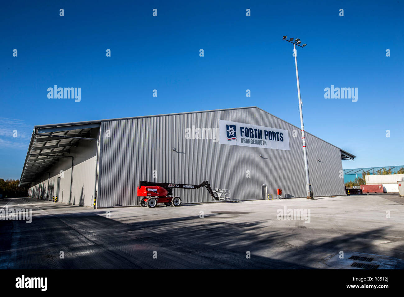 enormous empty warehouse space Stock Photo