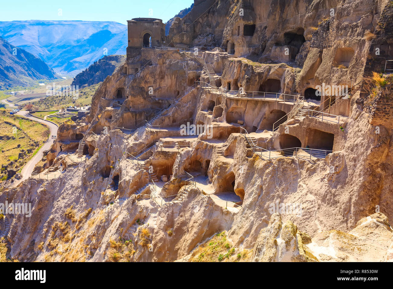 Vardzia cave monastery and ancient city in mountain rocks,