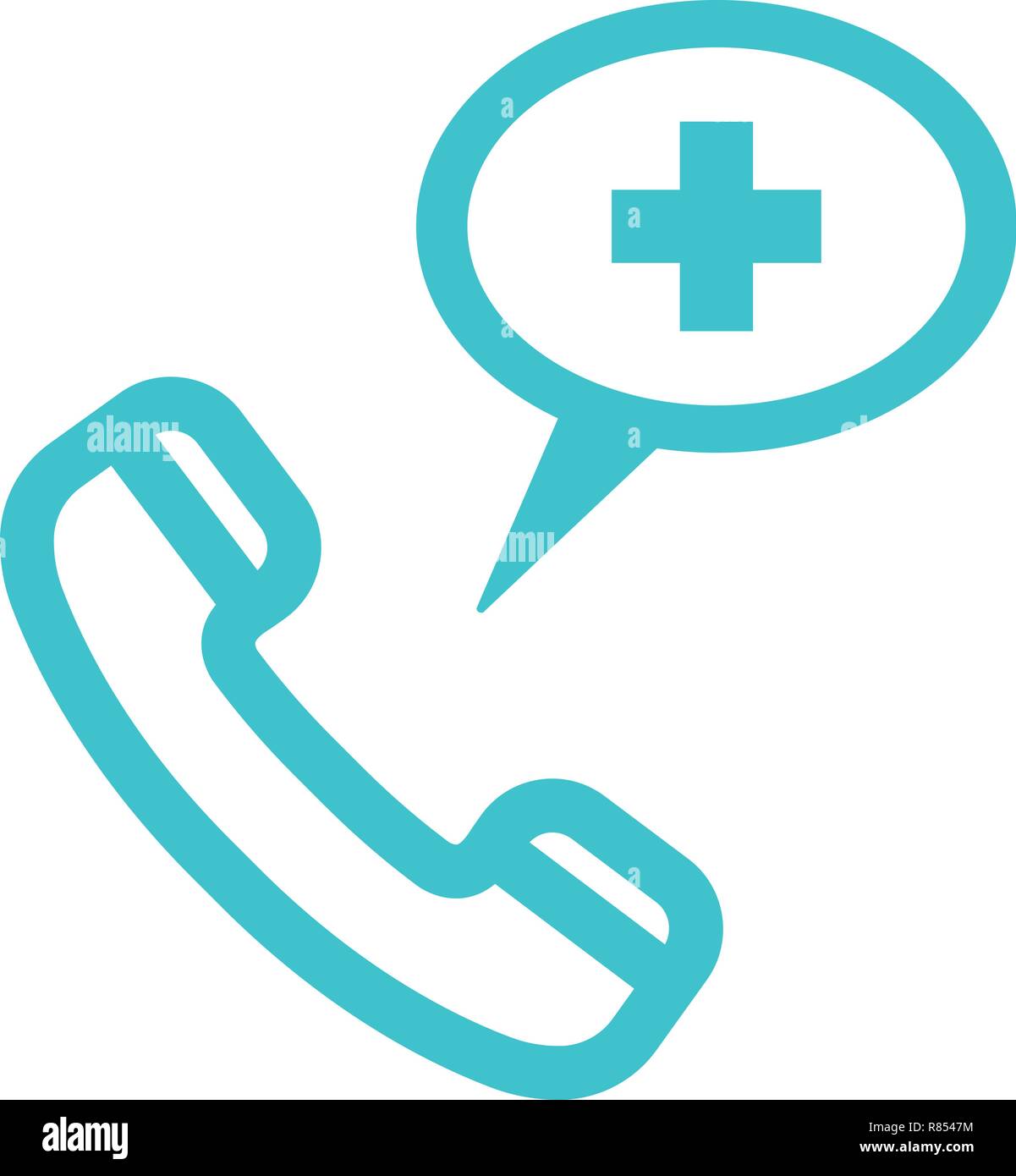 Emergency Call Line Icon, Medicine And Healthcare Isolated On A White Background. Vector Icon Illustration. Stock Vector