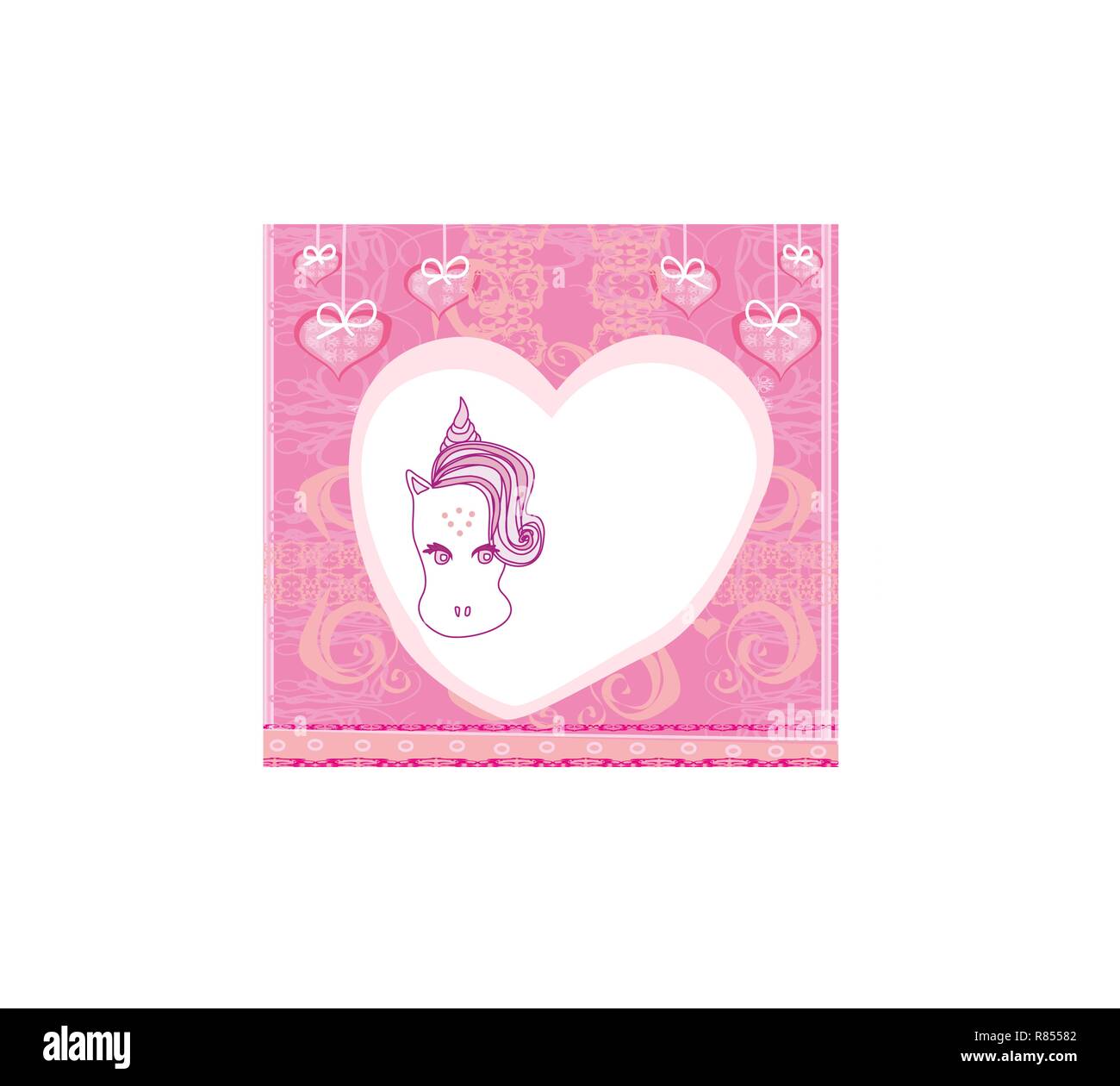 Cartoon unicorn card Stock Vector Image & Art - Alamy