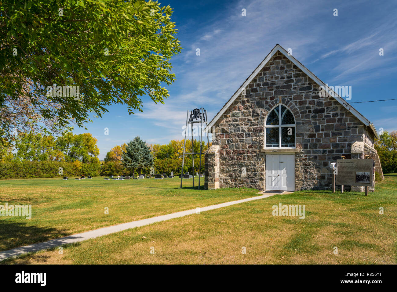 Exterior of the St. Mary's and St. Albans Anglican church near Kaleida, Manitoba, Canada. Stock Photo