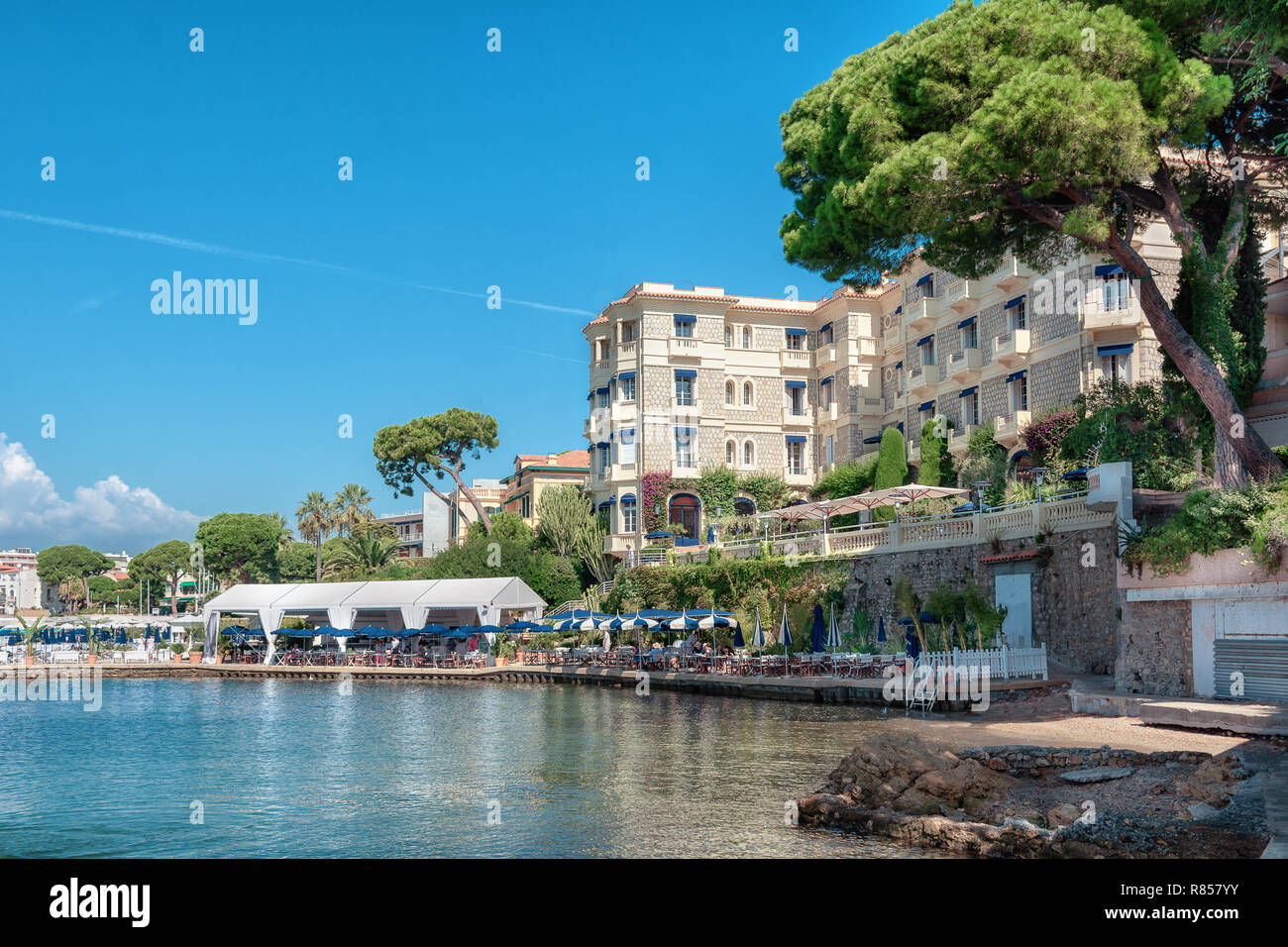 Cannes, France, September 15, 2018: The luxury hotel Belle Rives in the  beach resort Juan-les-Pins Stock Photo - Alamy