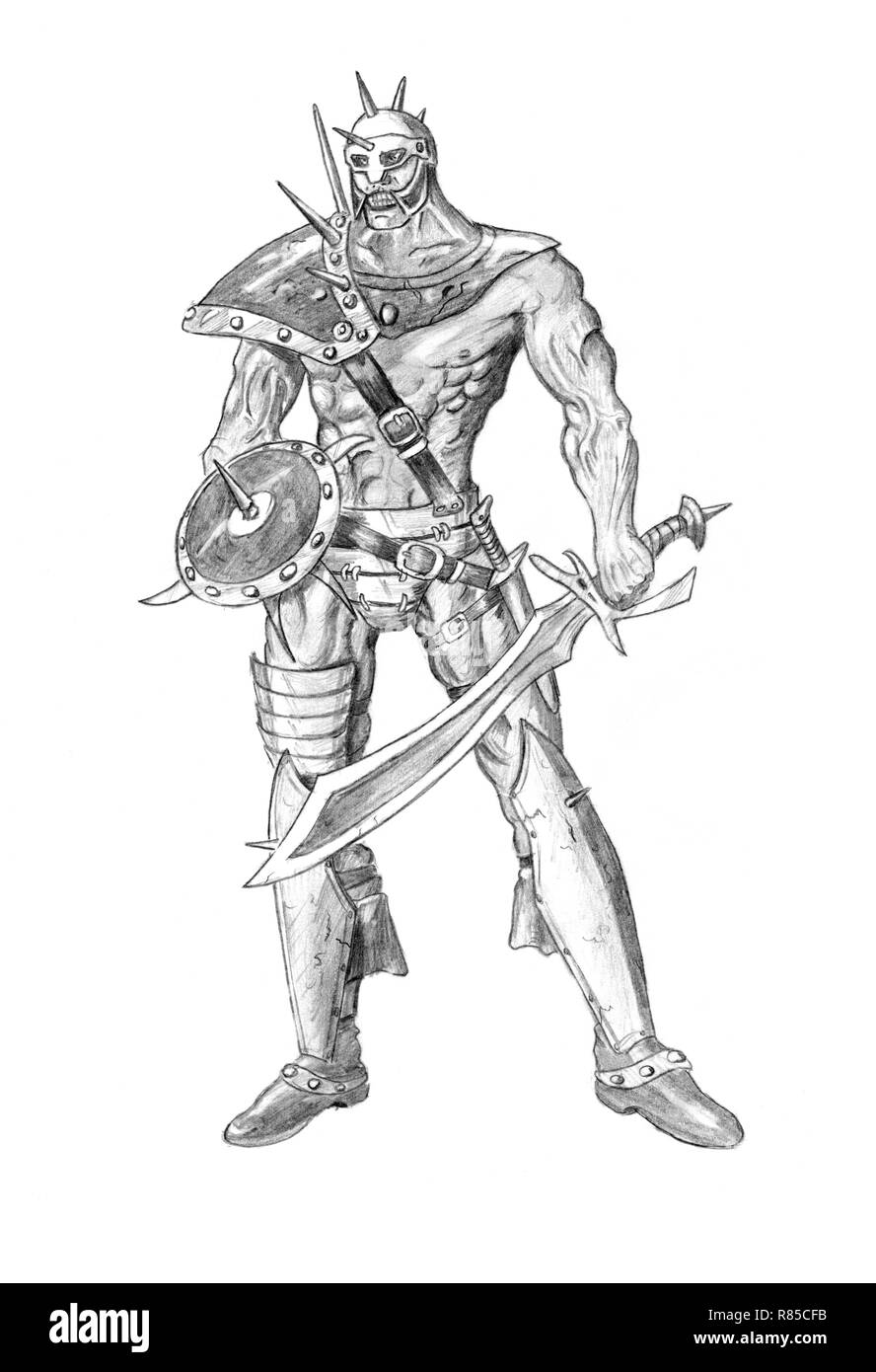 Ninja warrior sketch Royalty Free Vector Image