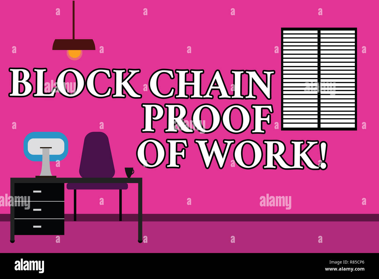 Word writing text Block Chain Proof Of Work. Business concept for  Decentralized money trading cryptocurrency Work Space Minimalist Interior  Computer a Stock Photo - Alamy