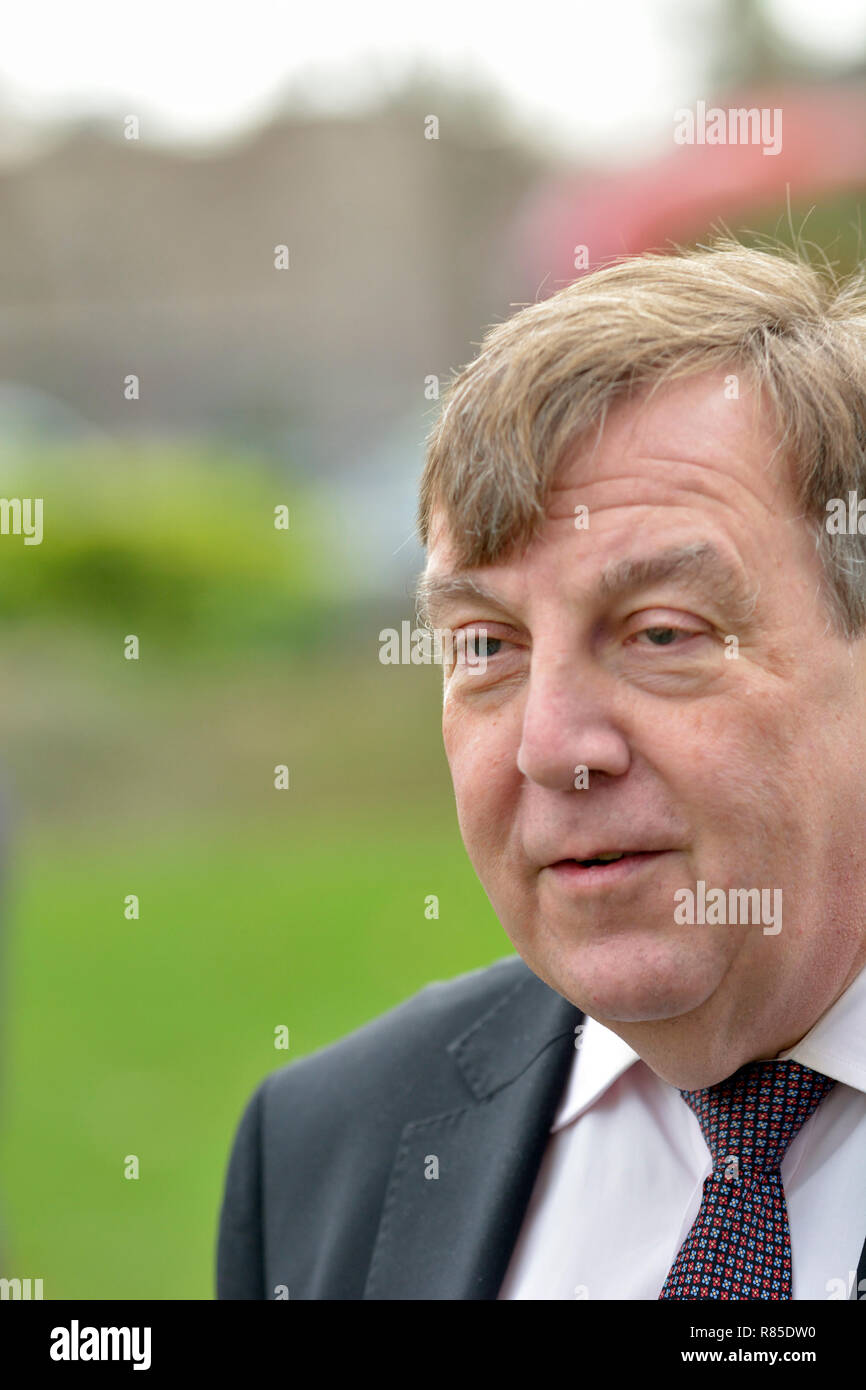 John Whittingdale MP (Con Maldon) on College Green, Westminster, to