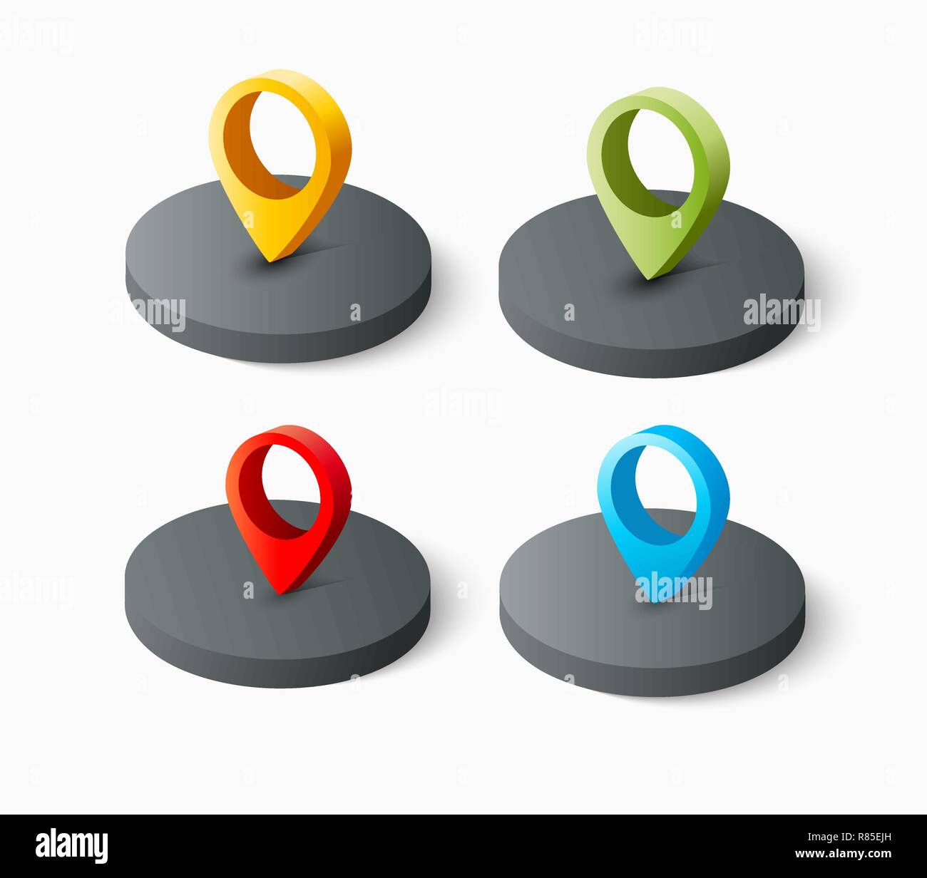 Isometric pin icon on Cut Out Stock Images & Pictures - Alamy