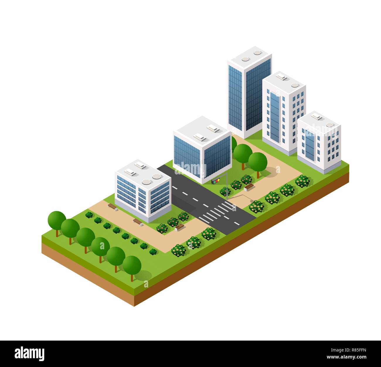 Isometric Urban Set Of The City Infrastructure Town Street Modern Real Structure Architecture 3d Elements Different Buildings Stock Vector Image Art Alamy