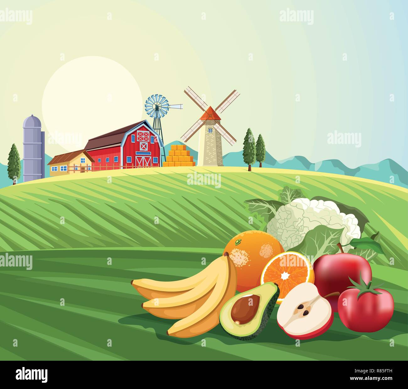 Fruits and vegetables Stock Vector Image & Art - Alamy