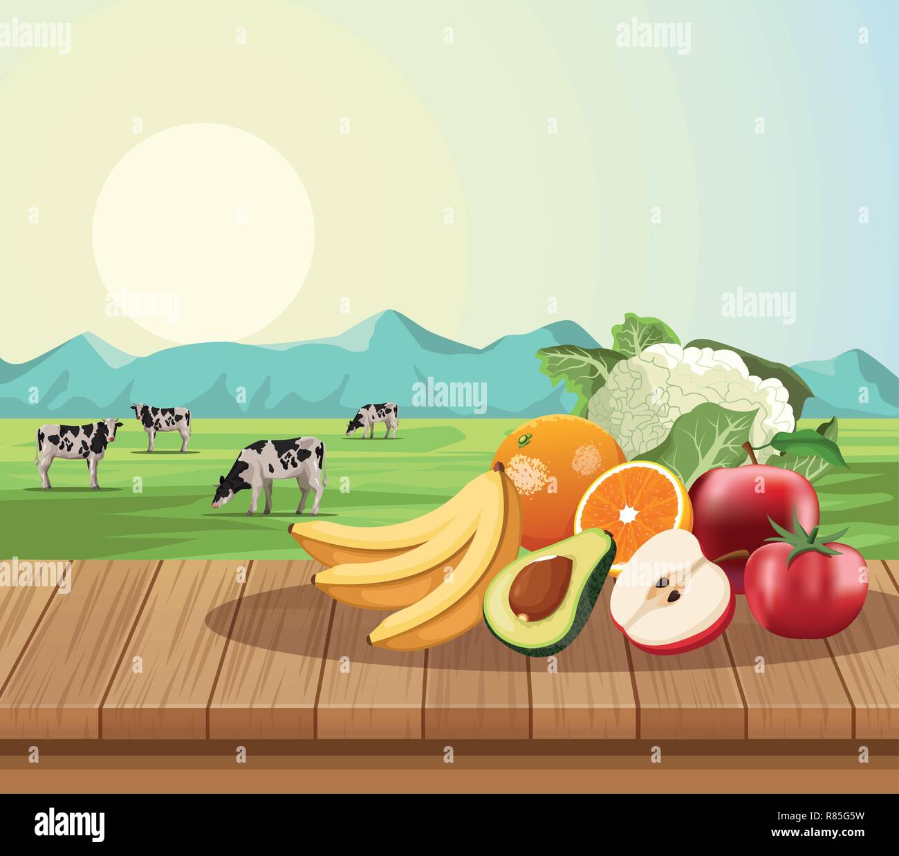 Fruits and vegetables Stock Vector Image & Art - Alamy