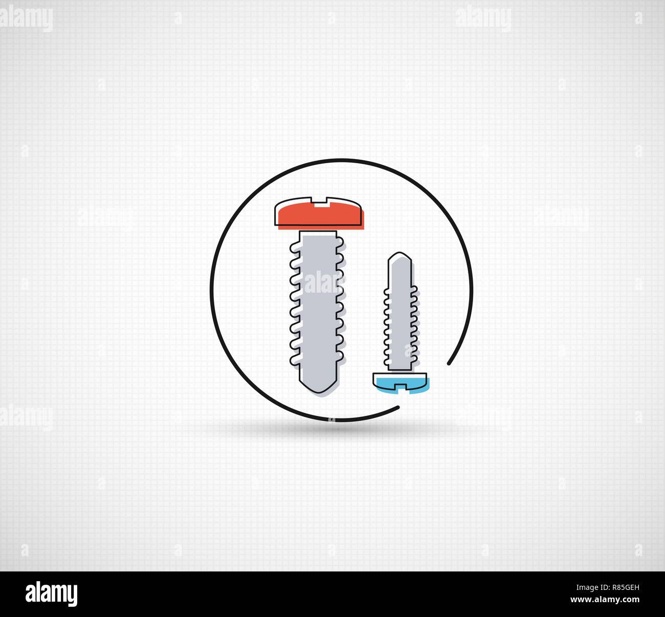 Creative web icon tool screw in a linear style Stock Vector