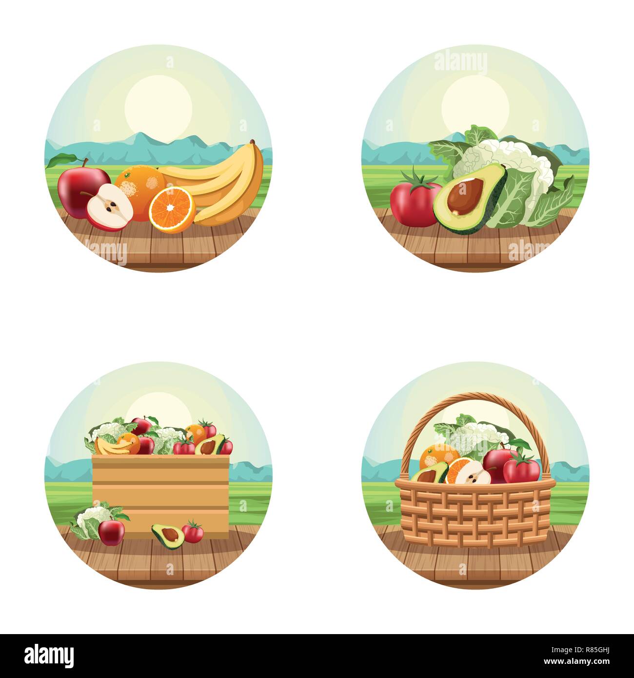 Fruits and vegetables Stock Vector Image & Art - Alamy