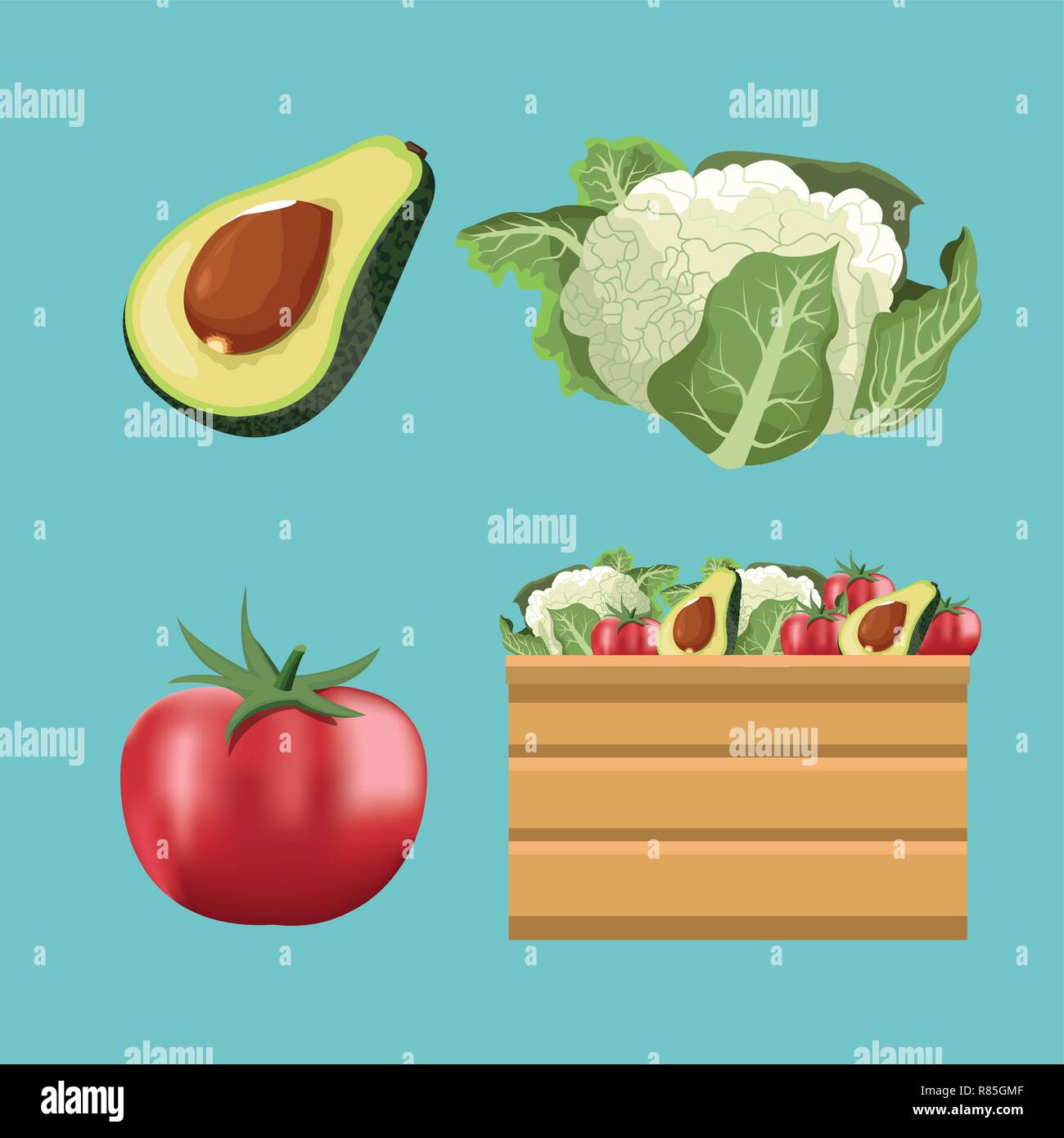 Fruits and vegetables Stock Vector Image & Art - Alamy