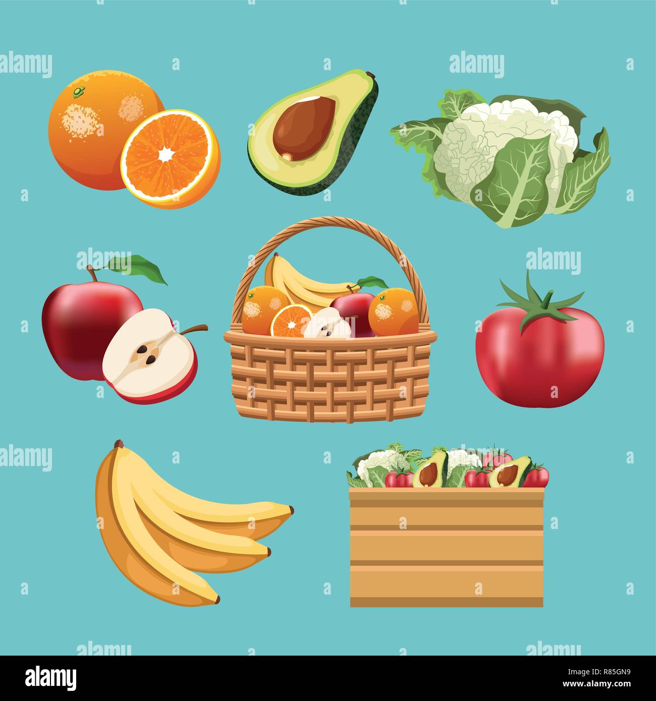 Fruits and vegetables Stock Vector Image & Art Alamy