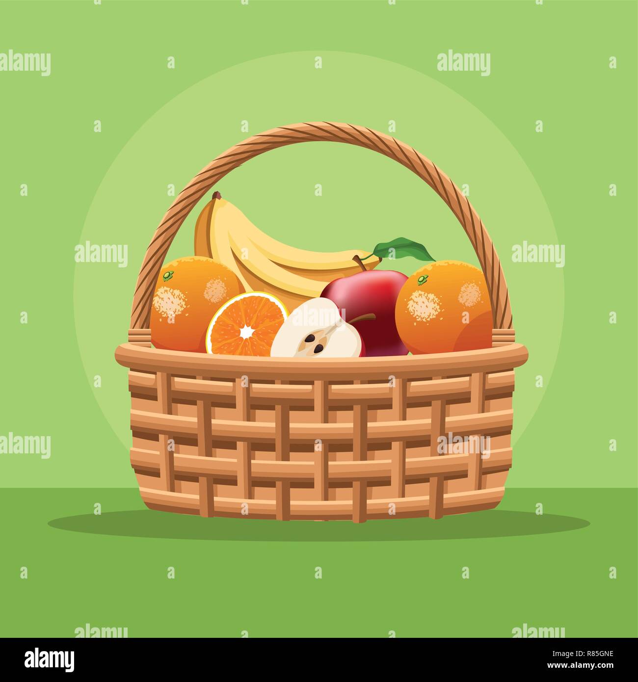 Fruits and vegetables in basket Stock Vector Image & Art Alamy