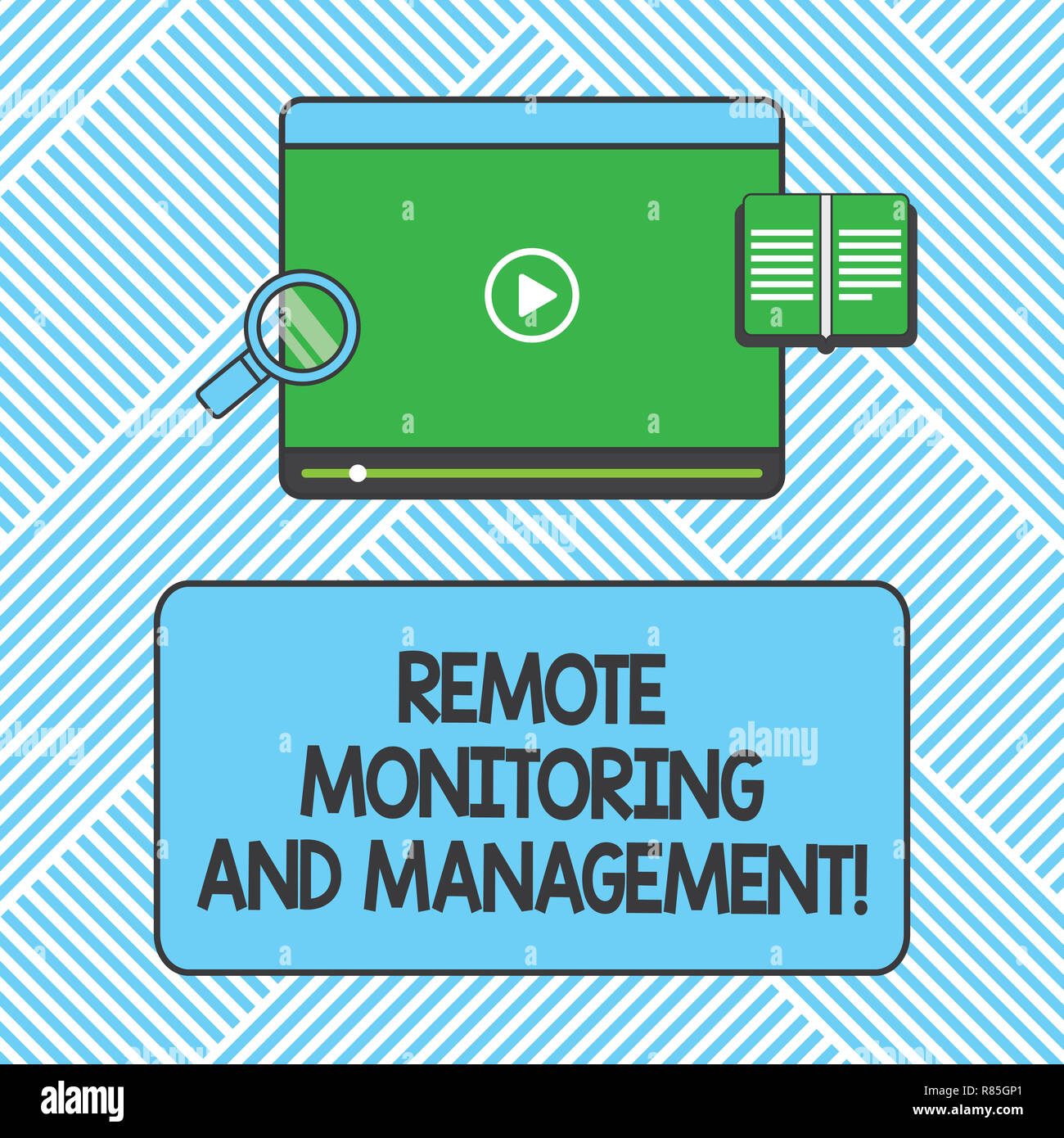 Handwriting text writing Remote Monitoring And Management. Concept