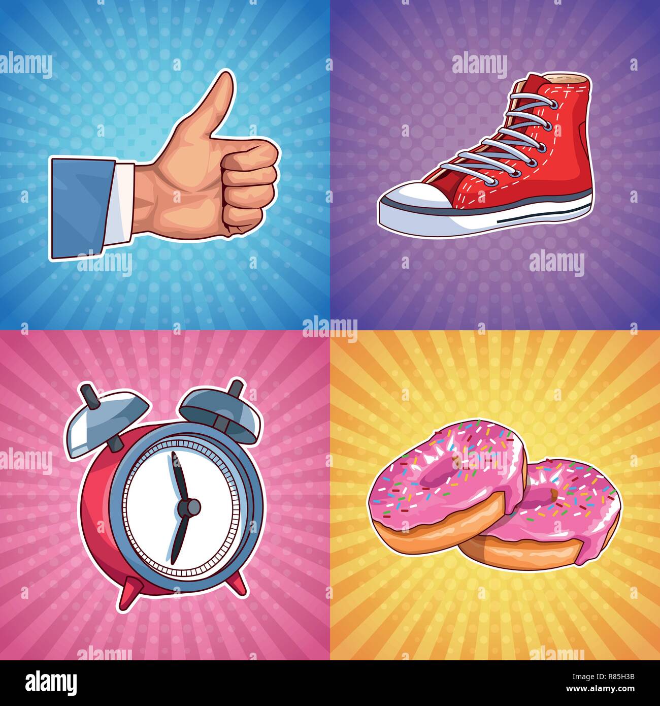 Pop art cartoons Stock Vector